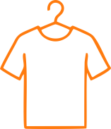 t-shirt on a hanger icon orange