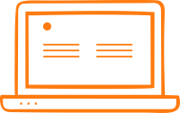 computer electronics icon orange