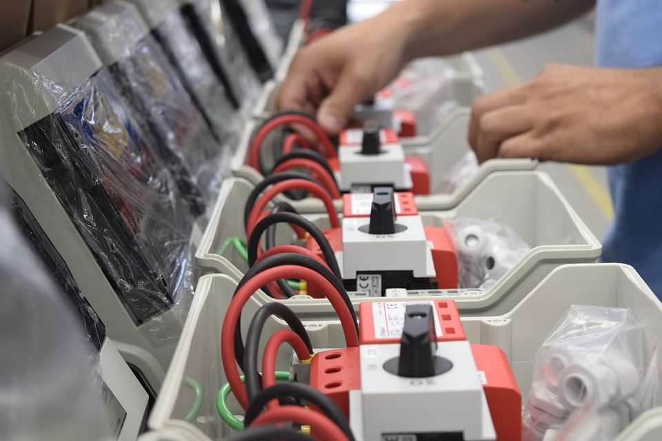 assembly line of solar junction boxes